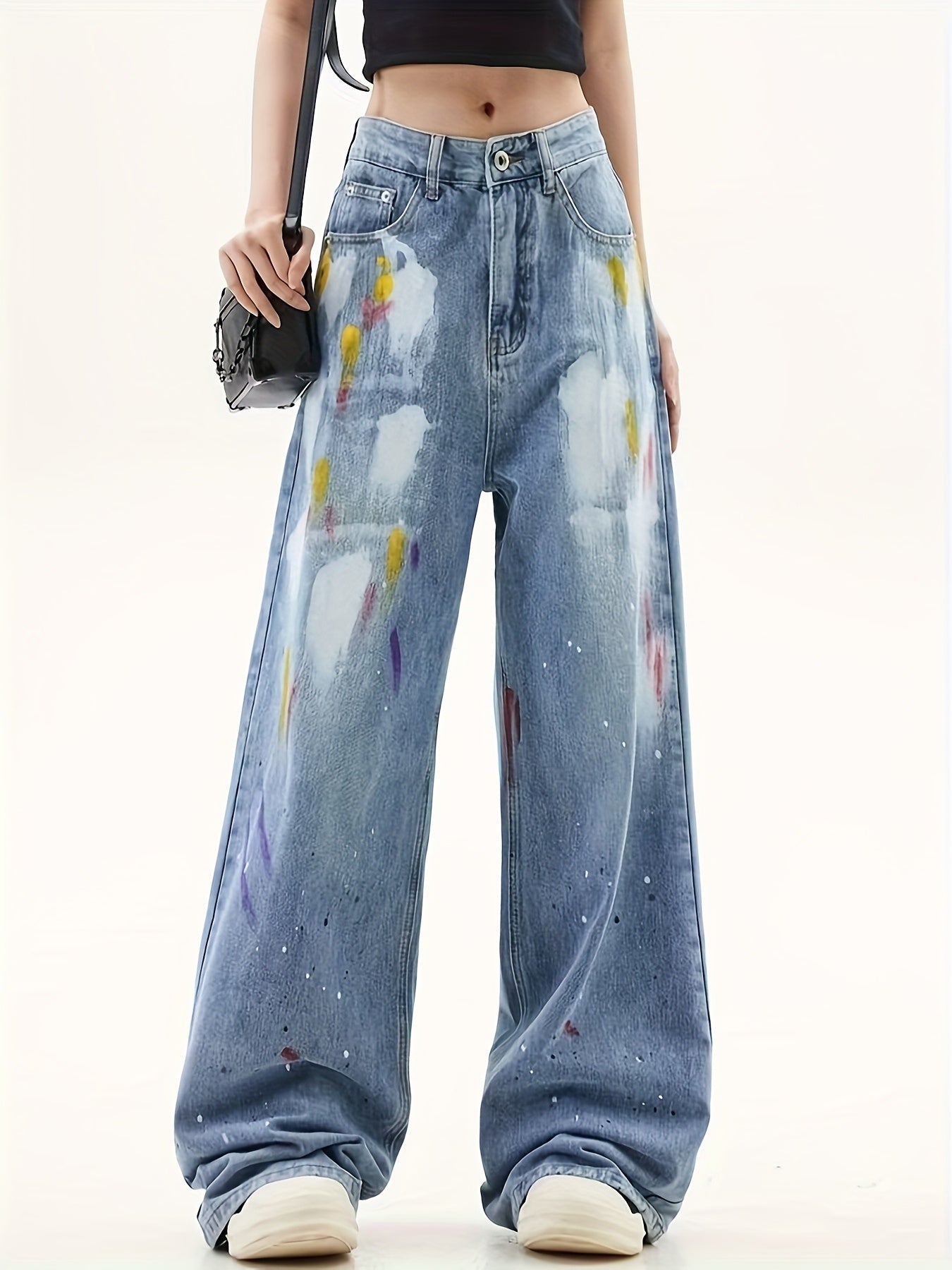 Women’s Printed Flare Pants – Street Style Bootcut Long Pants
