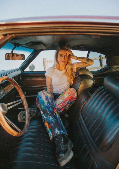 Hand-Painted Wide-Leg Jeans