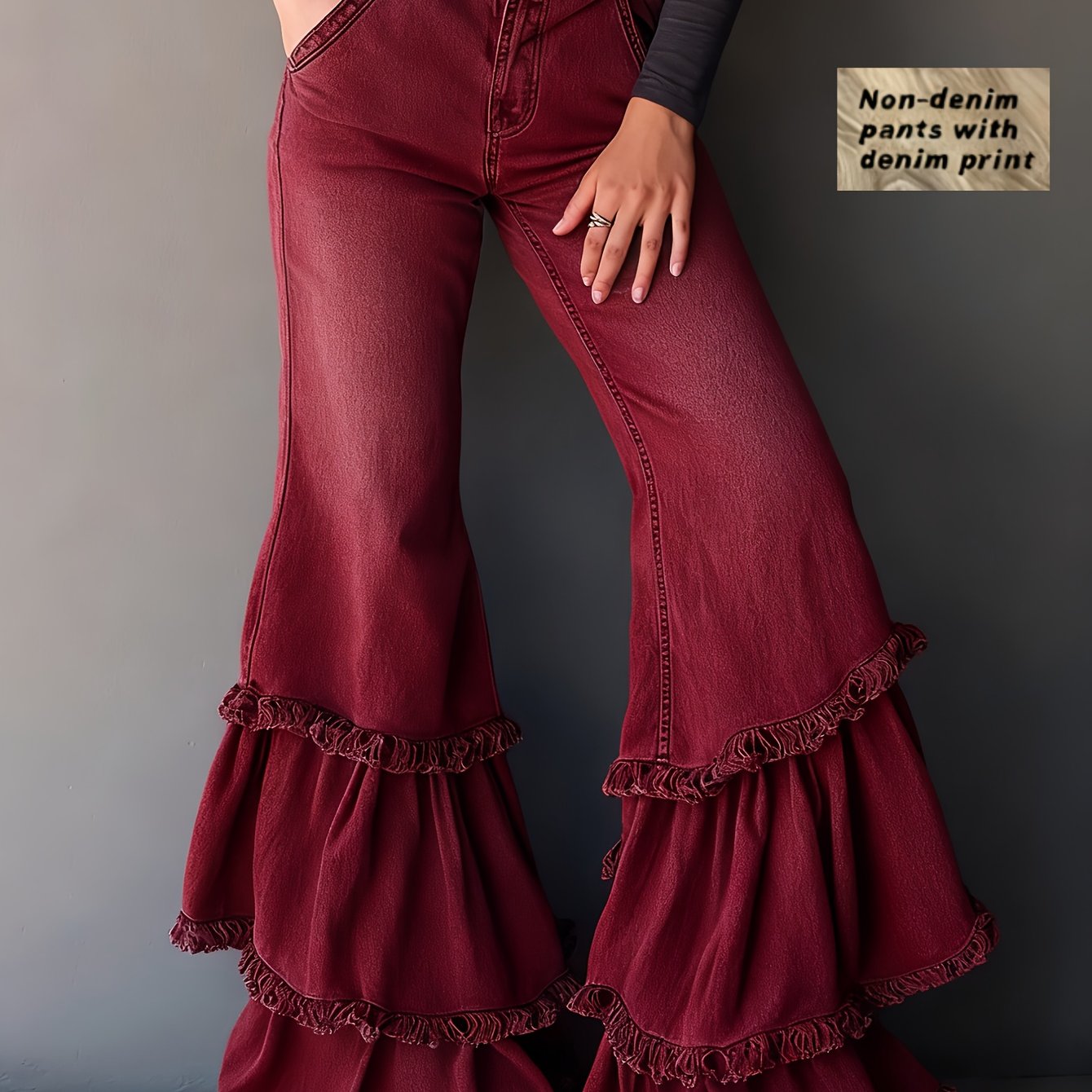 Women’s Casual Flare Pants – Soft Knit All-Season Trousers with Pockets