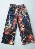 Hand-Painted Wide-Leg Jeans
