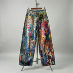 Women’s Loose Wide-Leg Jeans – Sand-Washed Street Denim Pants