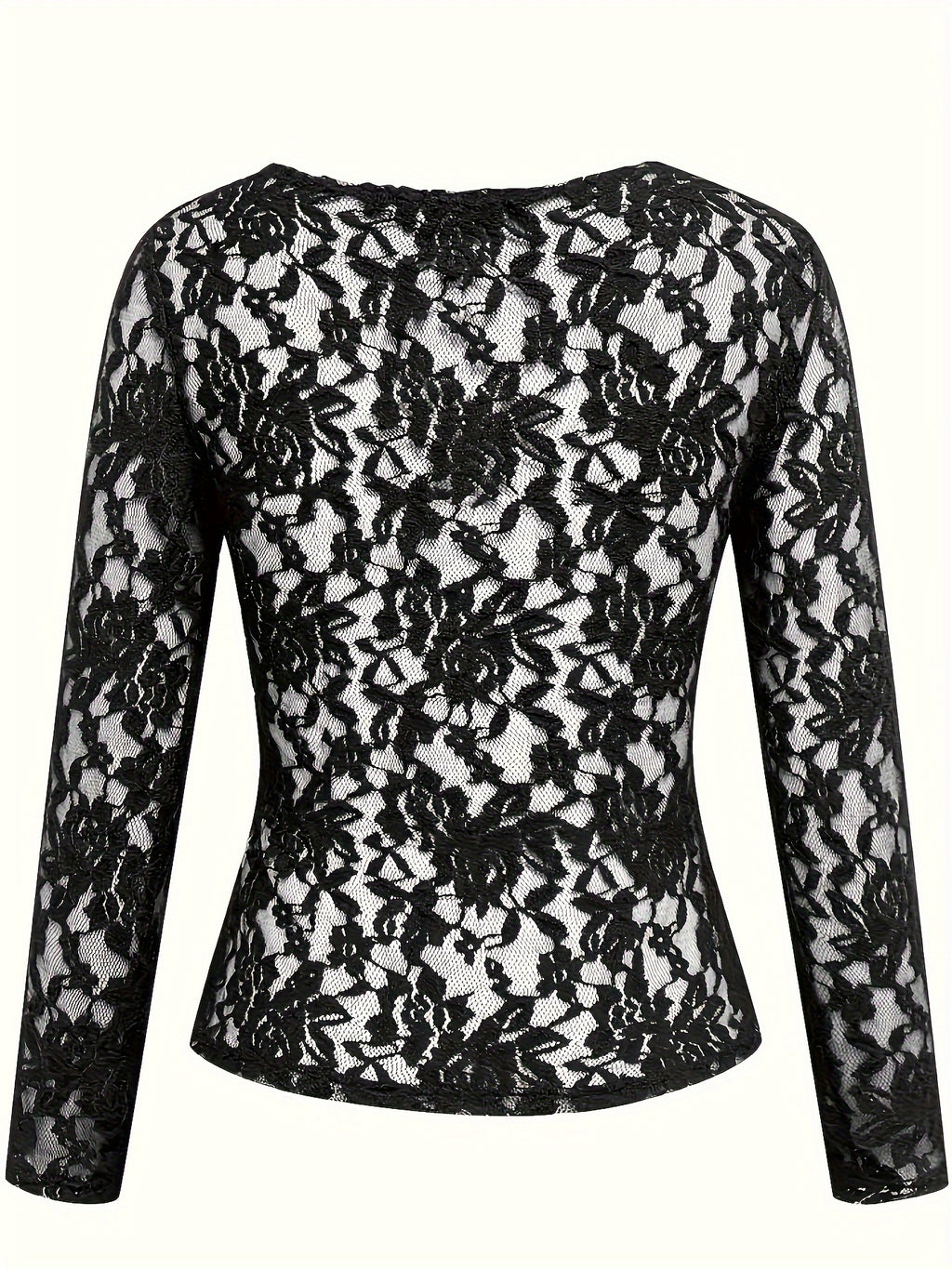 Women’s Semi-Sheer V-Neck Knit Top – Slim Fit Long Sleeve Spring/Fall Essential