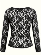 Women’s Semi-Sheer V-Neck Knit Top – Slim Fit Long Sleeve Spring/Fall Essential