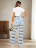 Women’s High-Waist Washed Wide-Leg Jeans – Casual Bootcut Denim Pants