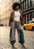 Women’s Color-Block Wide-Leg Pants – Relaxed Vacation Statement Trousers