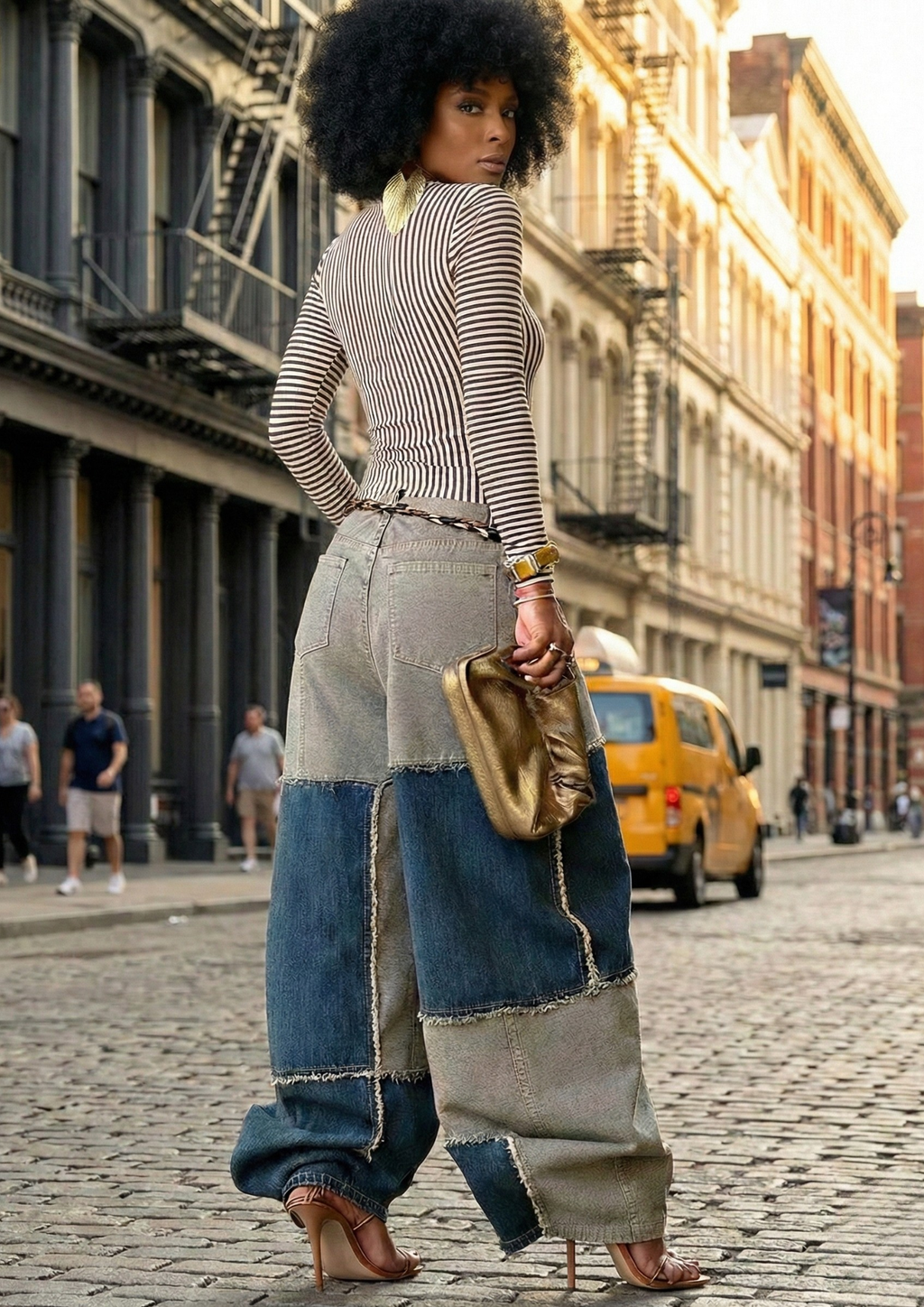 Women’s Color-Block Wide-Leg Pants – Relaxed Vacation Statement Trousers