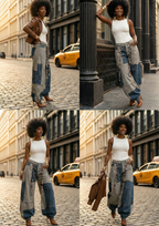 Women’s Color-Block Wide-Leg Pants – Relaxed Vacation Statement Trousers