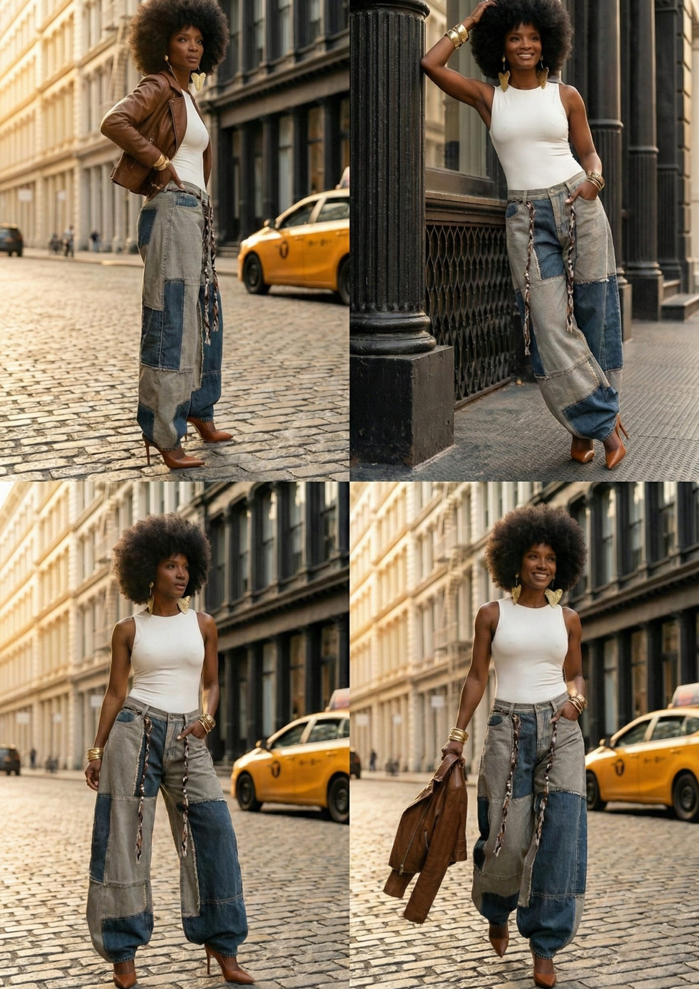 Women’s Color-Block Wide-Leg Pants – Relaxed Vacation Statement Trousers