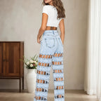 Women’s High-Waist Washed Wide-Leg Jeans – Casual Bootcut Denim Pants