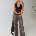 Women’s Casual Straight-Leg Pants – Woven Cotton Blend All-Season Trousers