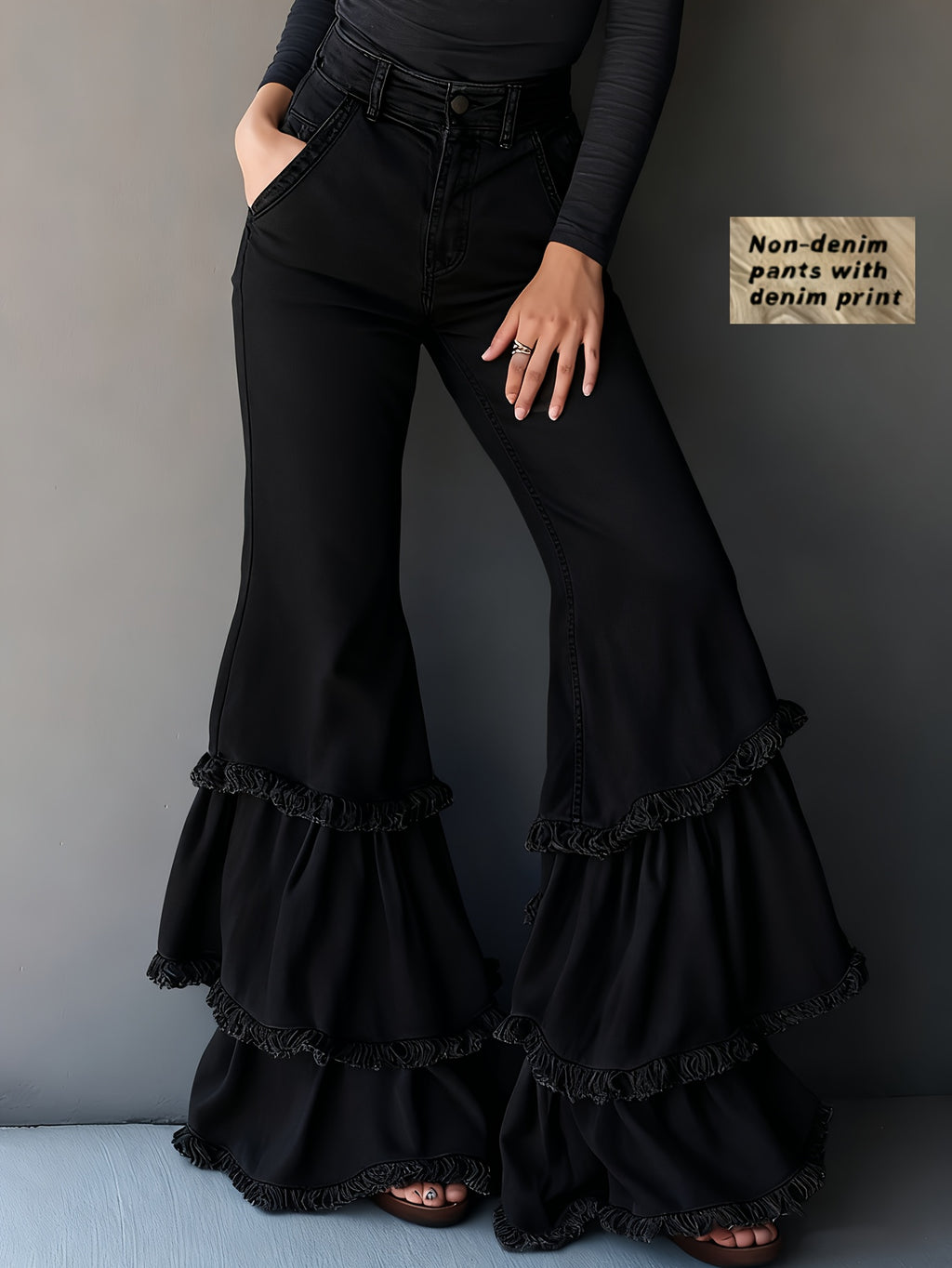 Women’s Casual Flare Pants – Soft Knit All-Season Trousers with Pockets