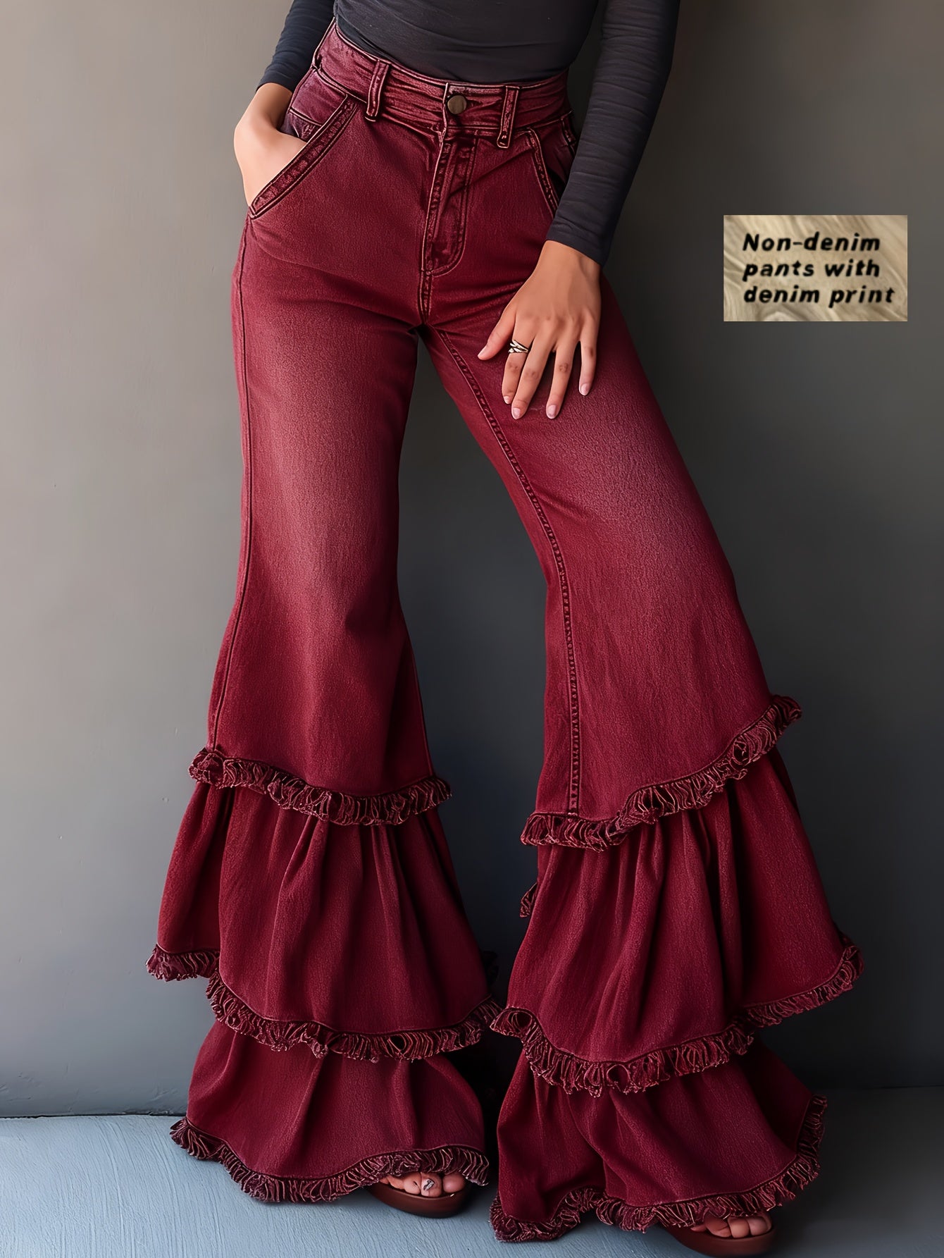 Women’s Casual Flare Pants – Soft Knit All-Season Trousers with Pockets