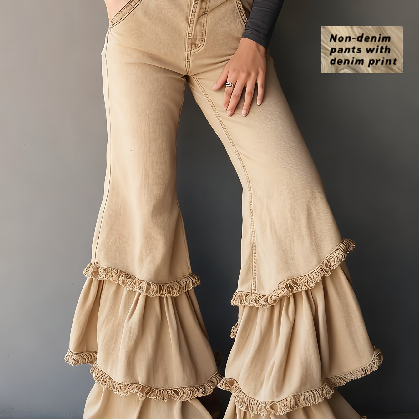 Women’s Casual Flare Pants – Soft Knit All-Season Trousers with Pockets