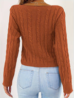 Women’s Sexy V-Neck Knit Sweater – Cross-Front Winter Pullover