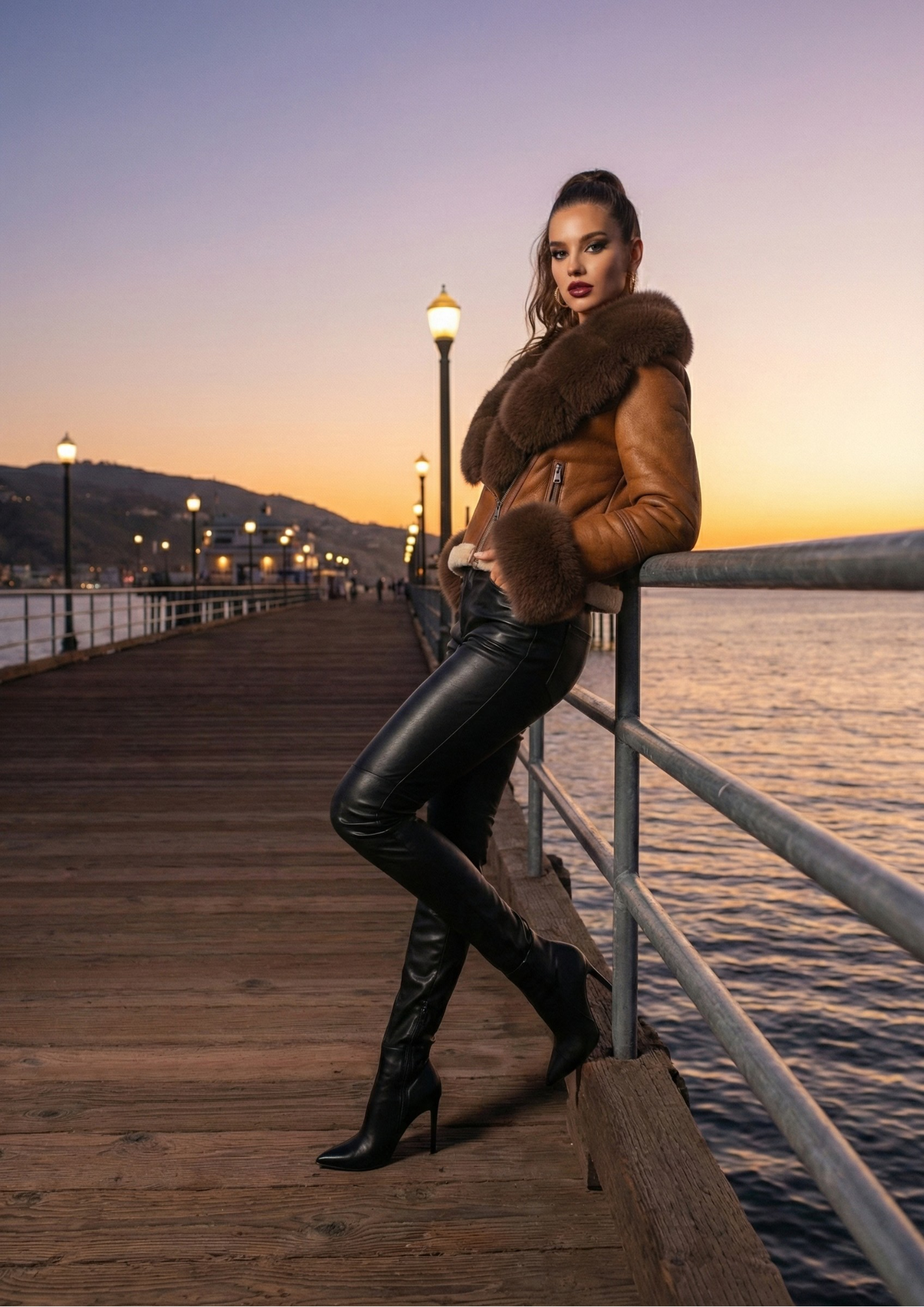 Women’s Cropped Real Fur Coat – Wide-Waisted High-Street Winter Statement