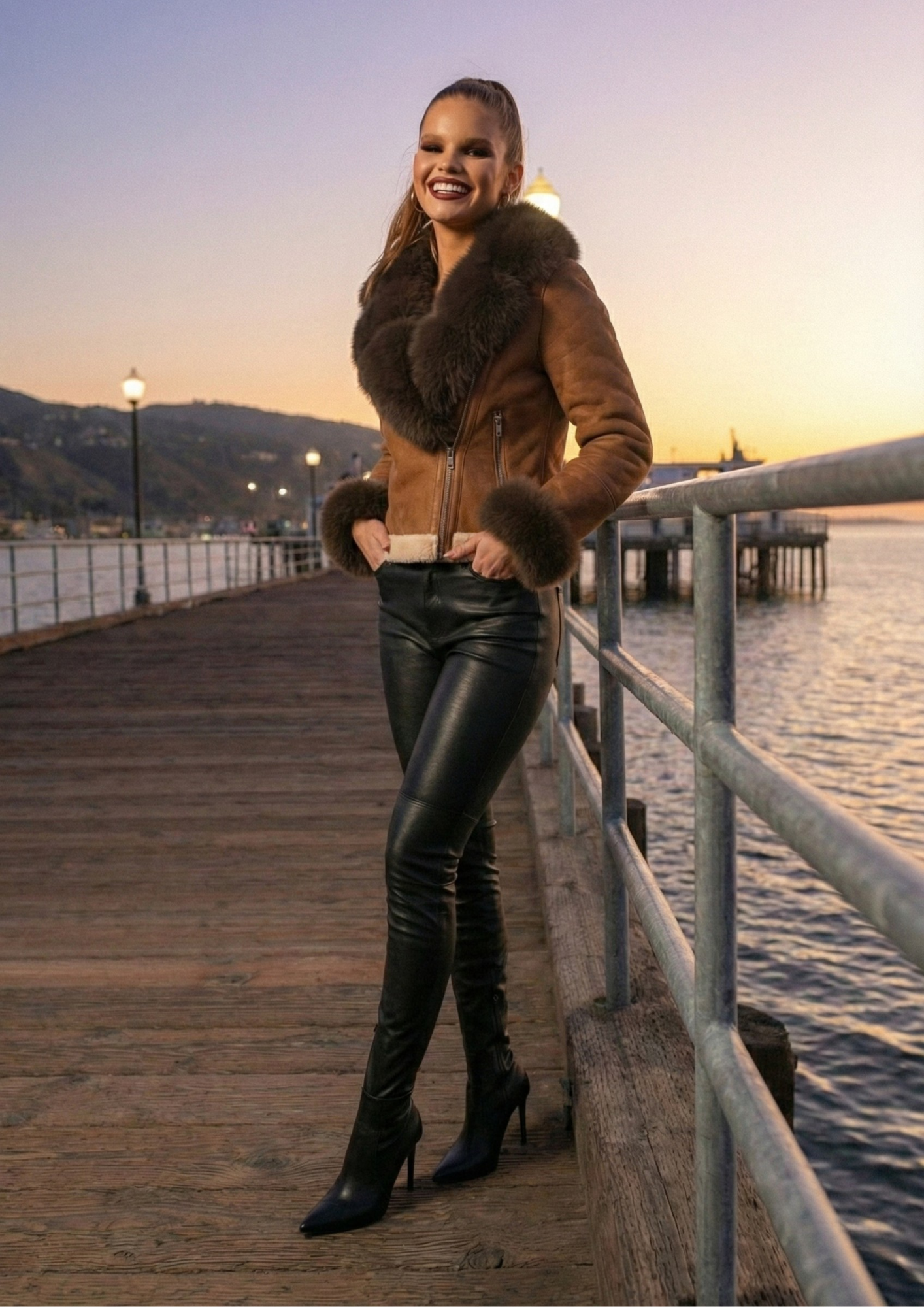 Women’s Cropped Real Fur Coat – Wide-Waisted High-Street Winter Statement