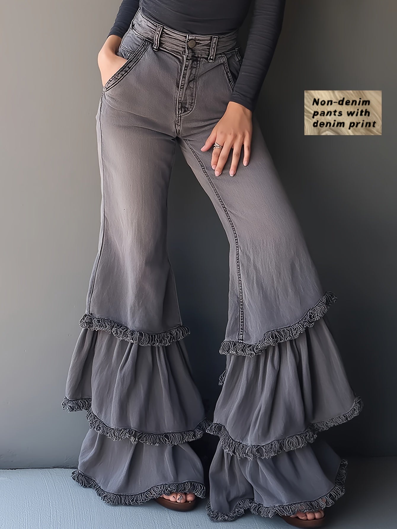 Women’s Casual Flare Pants – Soft Knit All-Season Trousers with Pockets