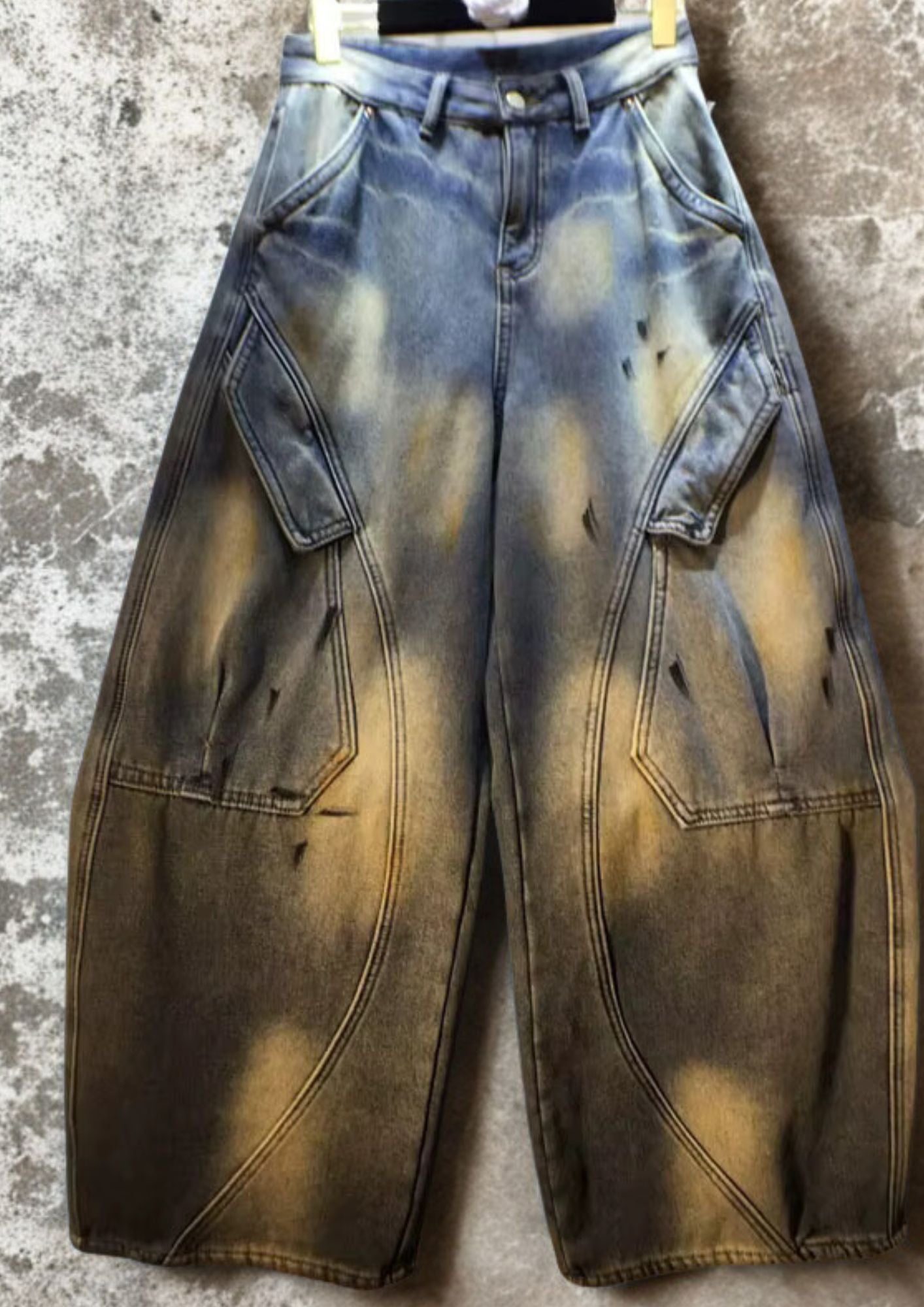 Women’s High-Street Straight-Leg Jeans – Vintage Wash Mid-Waist Denim