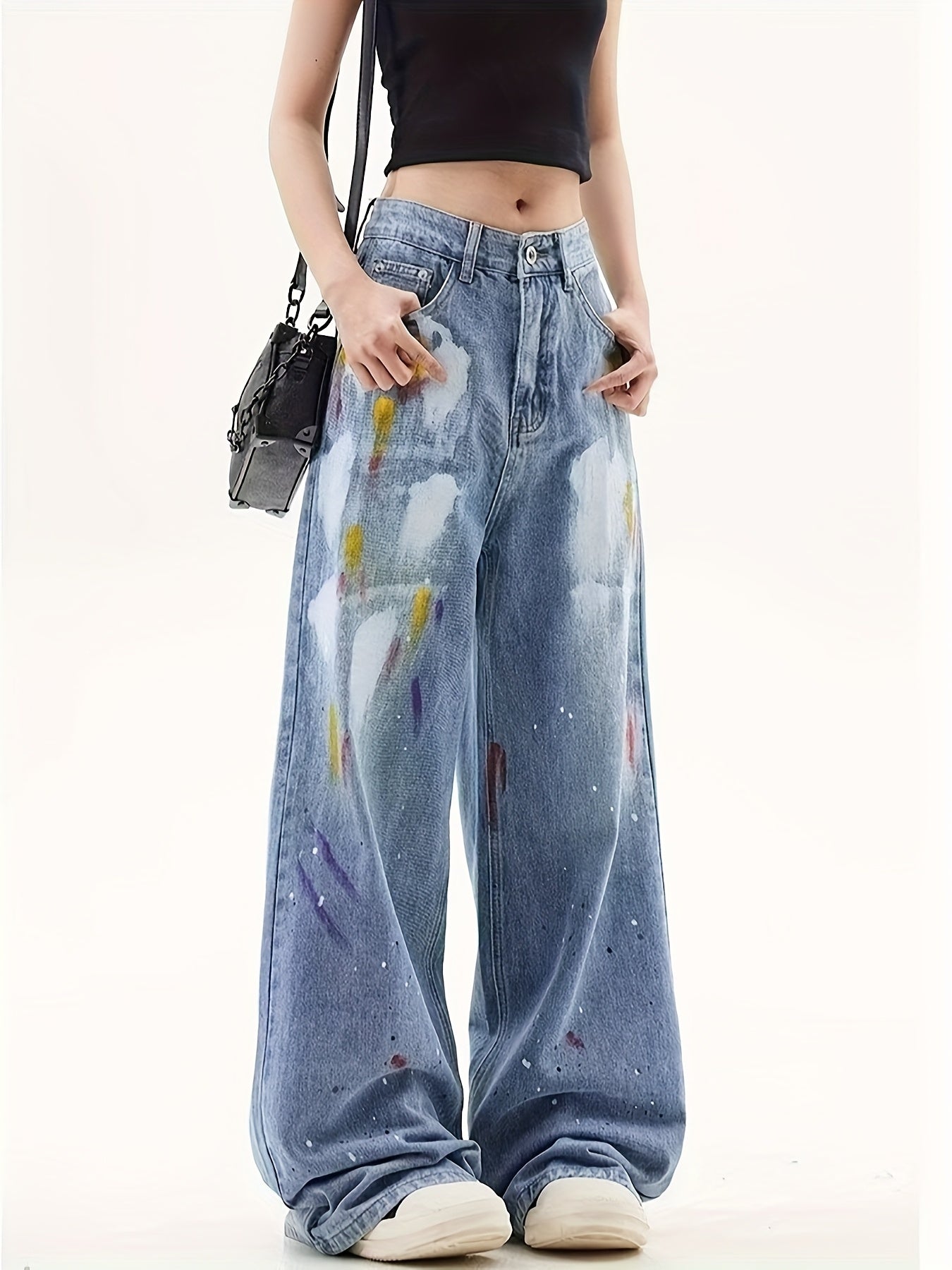 Women’s Printed Flare Pants – Street Style Bootcut Long Pants