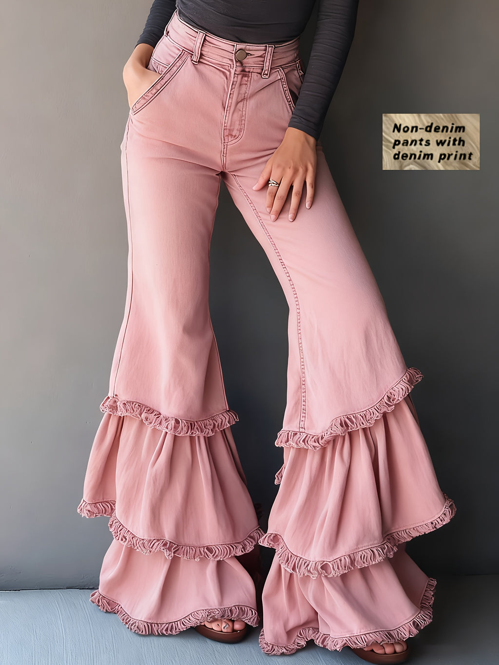 Women’s Casual Flare Pants – Soft Knit All-Season Trousers with Pockets