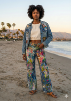 Women’s Loose Wide-Leg Jeans – Sand-Washed Street Denim Pants