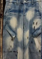 Women’s High-Street Straight-Leg Jeans – Vintage Wash Mid-Waist Denim