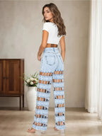 Women’s High-Waist Washed Wide-Leg Jeans – Casual Bootcut Denim Pants