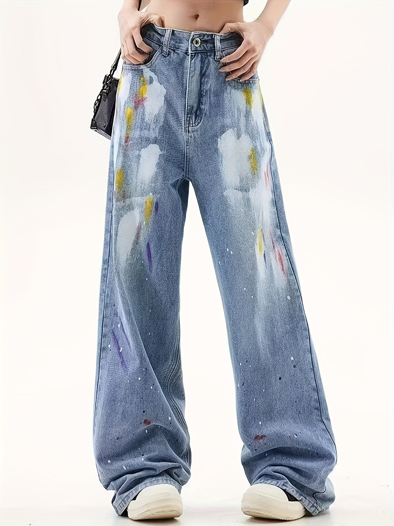 Women’s Printed Flare Pants – Street Style Bootcut Long Pants