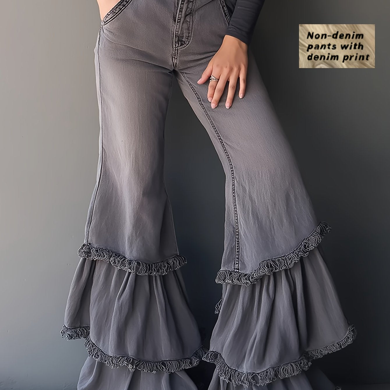 Women’s Casual Flare Pants – Soft Knit All-Season Trousers with Pockets