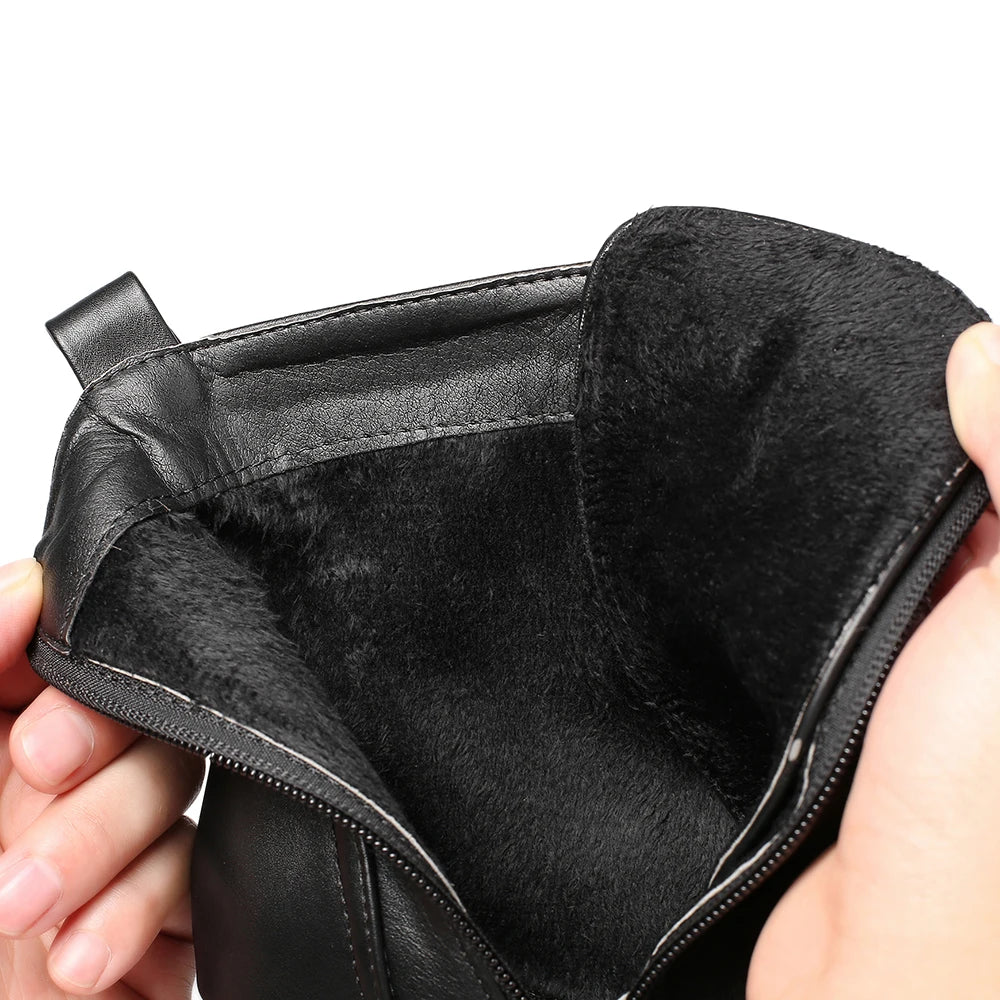 Women’s Platform Motorcycle Ankle Boots – Cross-Tied Square Heel