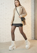 Women’s Platform Mid-Calf Boots – Modern Lace-Up Statement