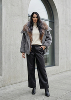Women’s Real Fox Fur Down Jacket – Luxury Winter Office Coat