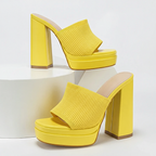 Women’s Platform Square Heel Sandals – Super High Heel