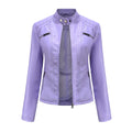 Women’s Lightweight Faux Leather Jacket – Casual Spring/Summer Outerwear