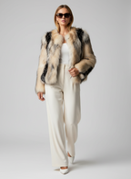Contrast Faux Fur Coat – Wide-Waisted High Street Jacket