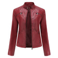 Women’s Lightweight Faux Leather Jacket – Casual Spring/Summer Outerwear