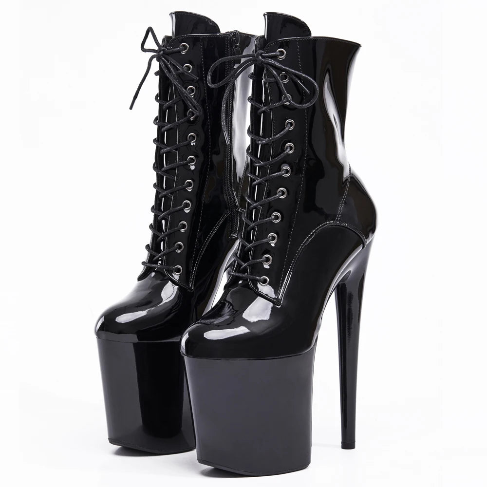 Women’s Extreme Platform Ankle Boots – Cross-Tied Spike Heel
