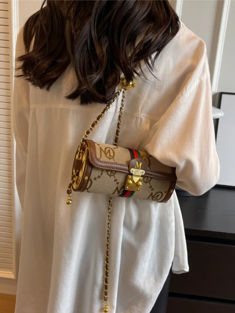 Patchwork Barrel Shoulder & Crossbody Bag