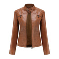 Women’s Lightweight Faux Leather Jacket – Casual Spring/Summer Outerwear