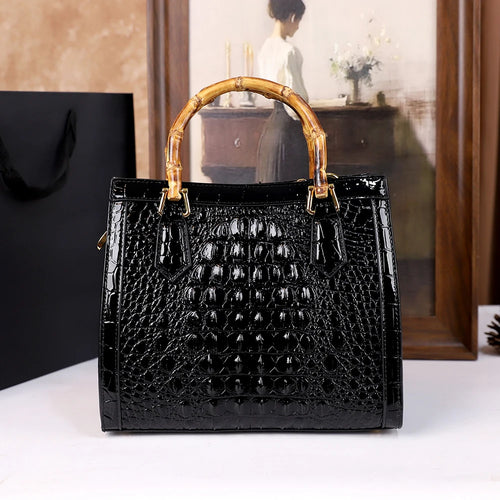 Women’s Animal Print Structured Tote Bag – Hard PU Handbag