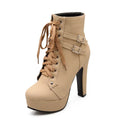 Women’s Retro Ankle Boots – Round Toe Thin Heel Winter Style