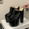 Women’s High Heel Slide Sandals – Elegant Summer Platform Slippers