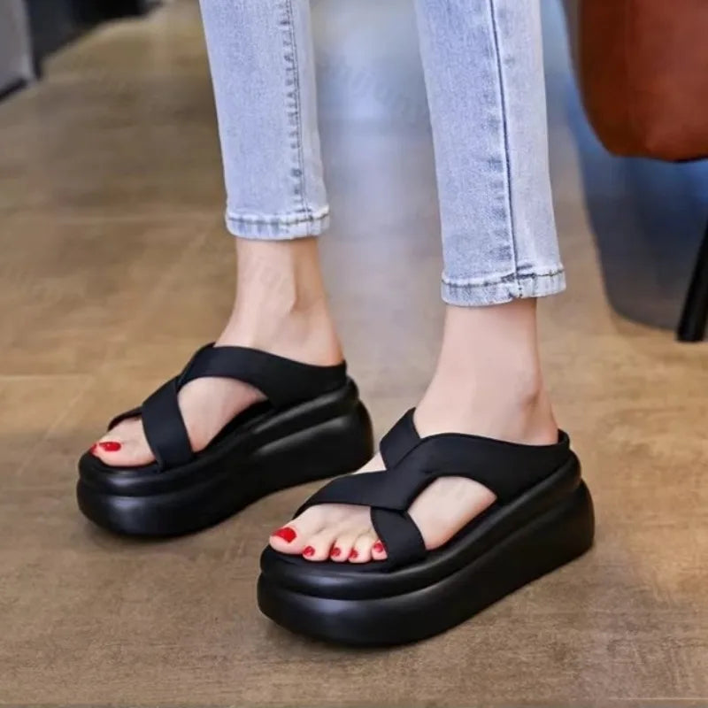 Women’s Casual Platform Slide Slippers – Comfortable Summer Outdoor Sandals
