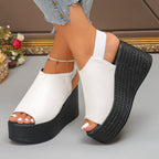 Women’s Wedge Heel Sandals – Back Strap Slip-On