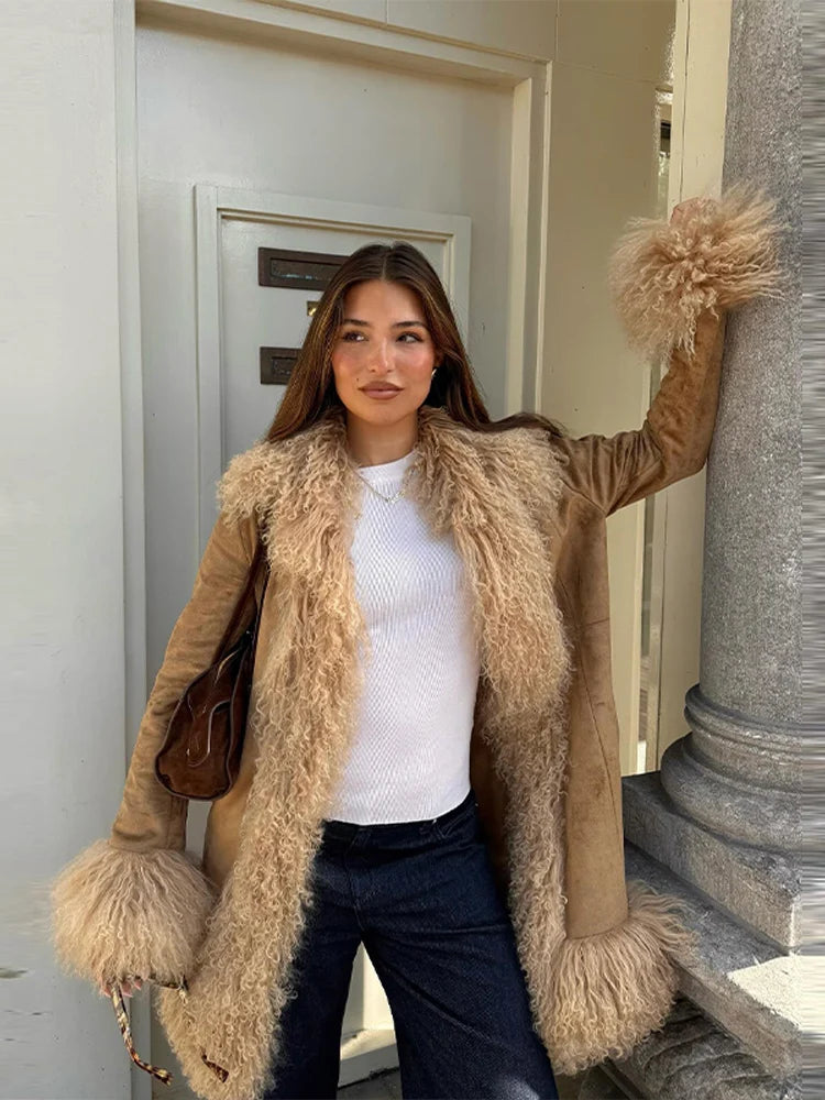 Women’s Double-Breasted Long Coat – Vintage-Inspired Autumn/Winter Outerwear