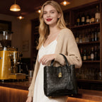 Embossed Crossbody Tote Bag – Letter Sequined Design