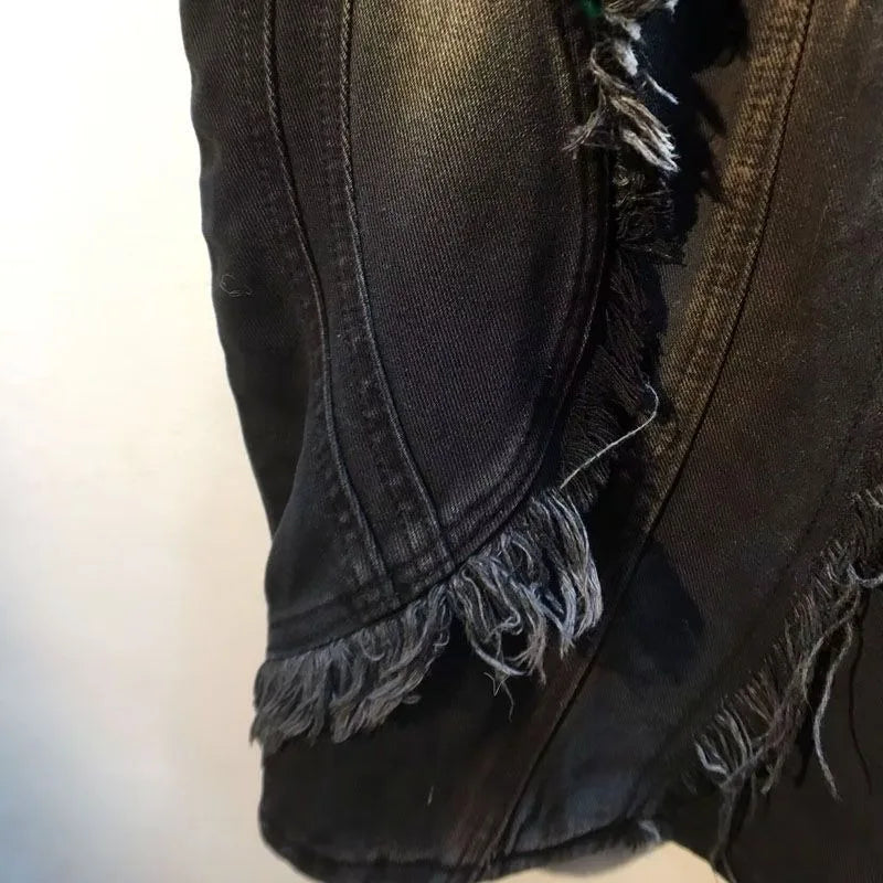 Women’s Y2K High-Street Cargo Jeans – Embroidered Loose-Fit Plaid Pants