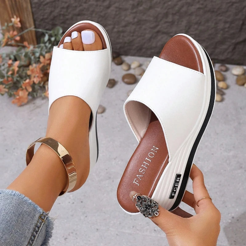 Women’s Flat Slip-On Sandals – Casual Back Strap Summer Style