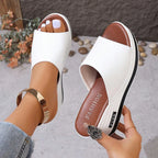 Women’s Flat Slip-On Sandals – Casual Back Strap Summer Style