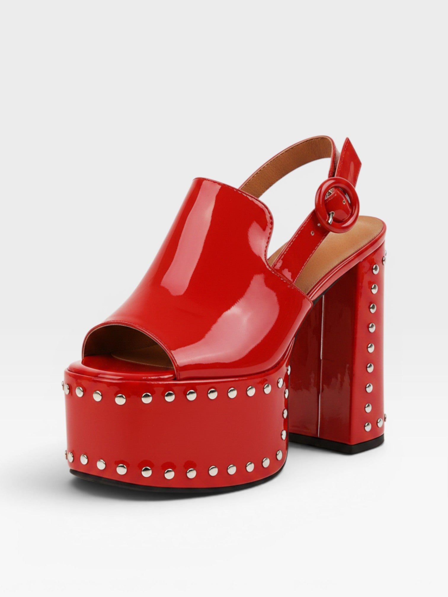 Women’s Patent Platform Sandals – Square Heel Party Heels | Elegant Statement Style